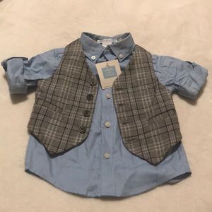 ❗️SOLD❗️Janie and Jack Baby Dress Shirt and Vest